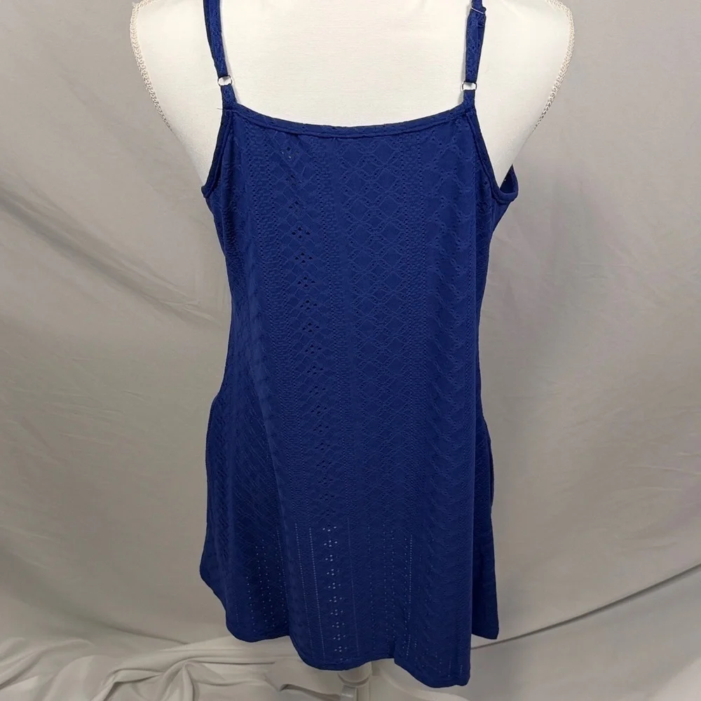 Blue Button-Down Sleeveless Dress Size Large